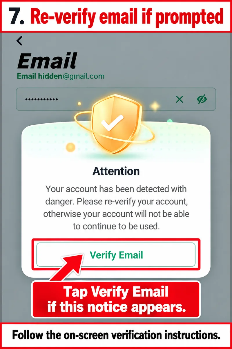 MetWallet notice asking to re-verify the email, with Verify Email button