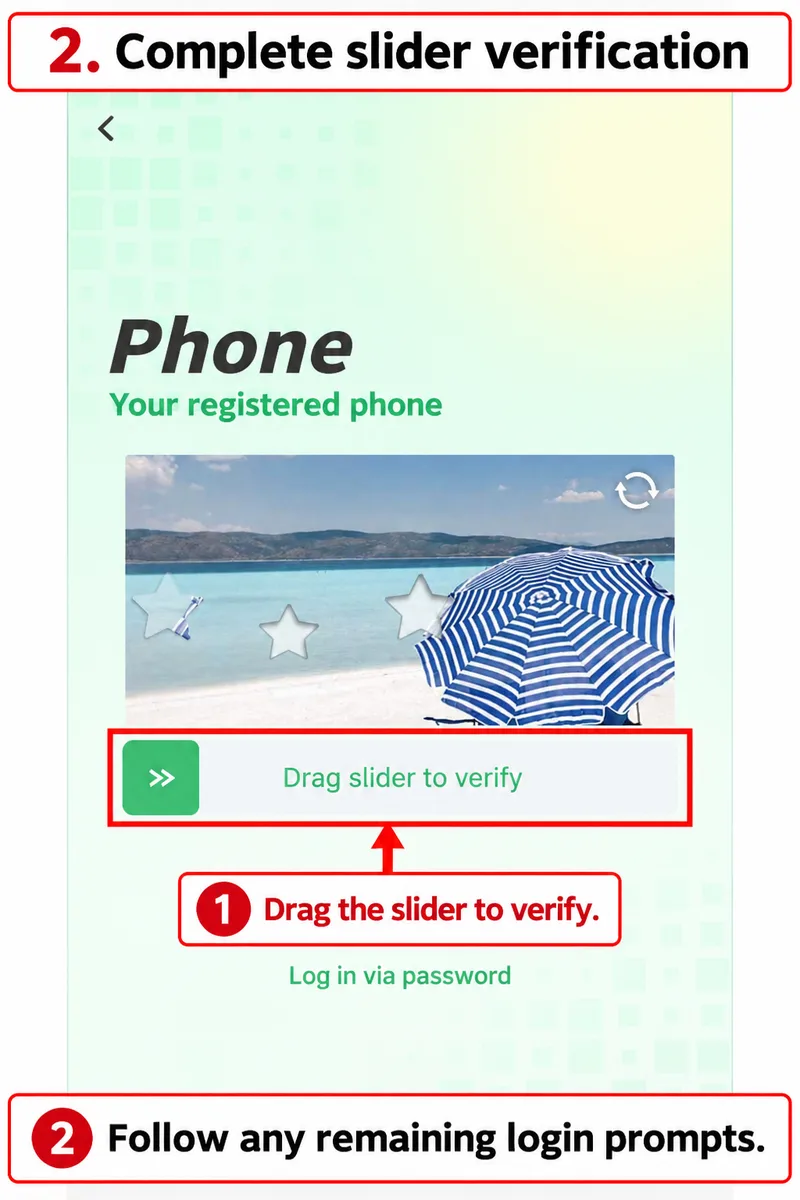 Slider verification shown during MetWallet login